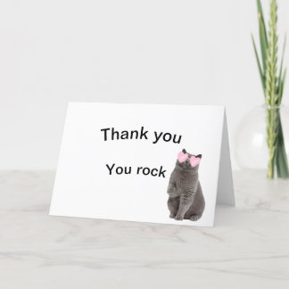 Dank je kat kaart "You Rock"
