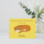 Dank je kattenoppas briefkaart (Staand voorkant)