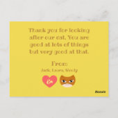 Dank je kattenoppas briefkaart (Achterkant)