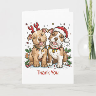 Dank Je Kerst Pit Bull Honden Bedankkaart