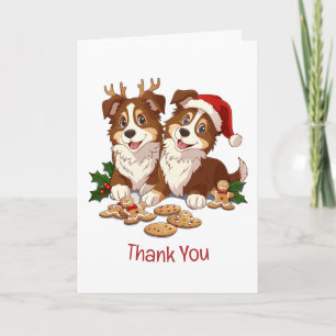 Dank je kerst Shetland Sheepdogs Bedankkaart