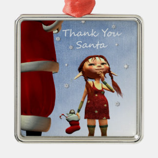 Dank je, kerstman metalen ornament