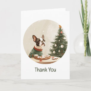 Dank je Kerstmis Boston Terrier Hond Bedankkaart