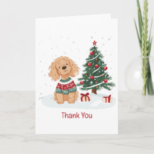 Dank je Kerstmis Goldendoodle Hond Bedankkaart