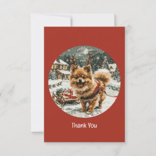 Dank Je Kerstmis Pommerse Rendierhond Bedankkaart