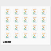 Dank je kleine eendjes in het baby shower water ronde sticker (Vel)