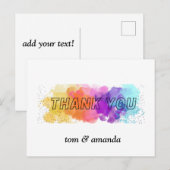 dank je kleur Vouw Uitnodiging Briefkaart (Voorkant / Achterkant)