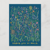Dank je Kleurrijke Bloemen Velden Weide Bloemrijk  Briefkaart (Voorkant)