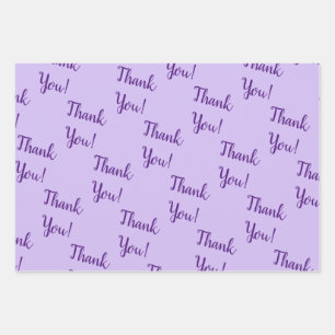Dank je! Lavendel Wrapping Paper Sheets Set