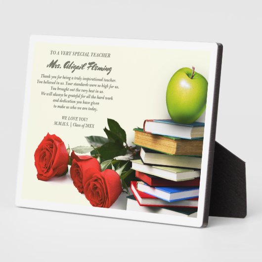 Dank je, leraar. Aangepaste naam Cadeauplaques Fotoplaat (Zijkant)