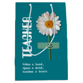 Dank je, leraar. Aangepaste naam glimlachen Daisy Medium Cadeauzakje (Voorkant)