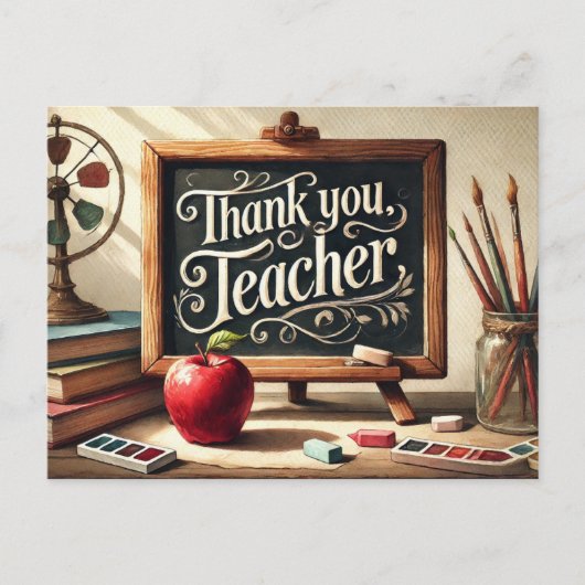 "Dank je, leraar!" Briefkaart (Voorkant)