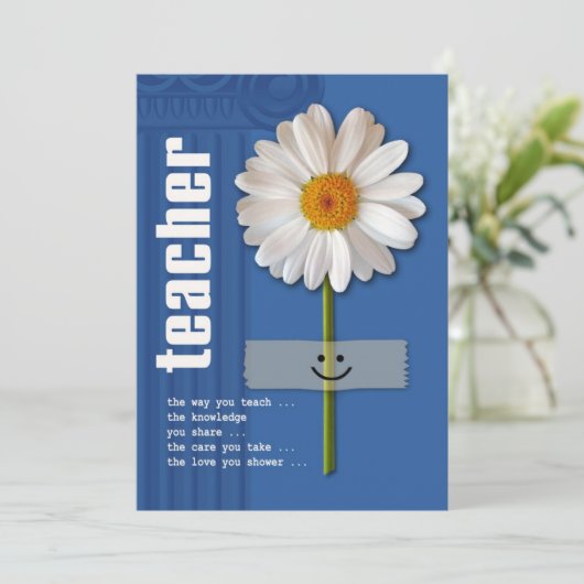 Dank je, leraar. Daisy Design Custom Flat Kaarten (Staand voorkant)