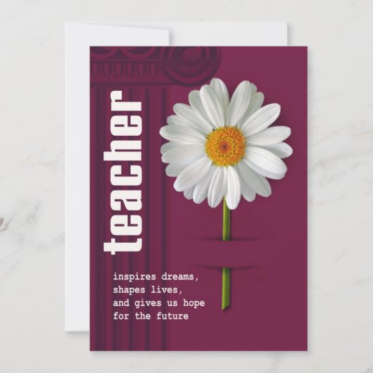 Dank je, leraar. Daisy Design Custom Kaart (Voorkant)