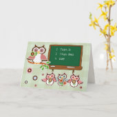 Dank je, leraar. Funny Owls Kaarten (Gele Bloem)