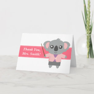 Dank je leraar, Knuffel Koala Beer, Waardering Bedankkaart