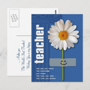 Dank je leraar. Lachende Daisy Briefkaart