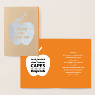 Dank je, leraar. Offerte voor lesgeven Appelluxe Folie Kaarten