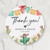 Dank je, liefde en dank Fiesta Cactus Bruiloft Bedankjes Labels (Voorkant)