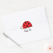 Dank je, lieveheersbeestje ronde sticker (Envelop)