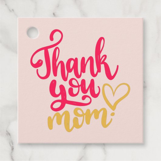 Dank je mam met hart roze cadeau Labels (Voorkant)