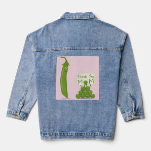 Dank je, mama groet met peul en erwten denim jacket