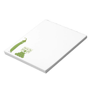 Dank je, mama groet met peul en erwten notitieblok