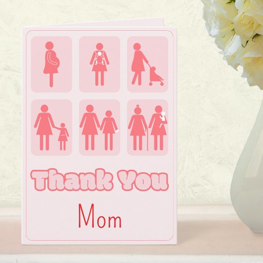 Dank je, mama Moederschap Reis Moederdag Kaart