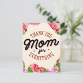 Dank je mama voor alles wat Moederdag begroet word Briefkaart (Staand voorkant)