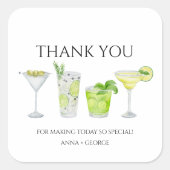 Dank je Margarita Cocktail Bruidsparen Borrel Vierkante Sticker (Voorkant)