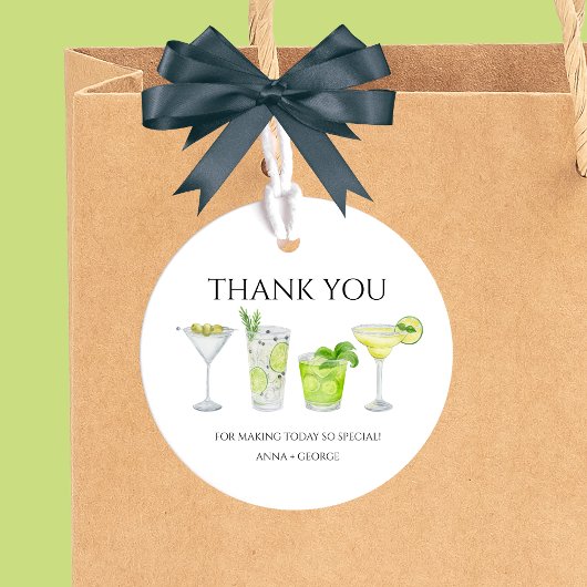 Dank je Margarita Cocktail Bruidsparen Shower Bedankjes Labels