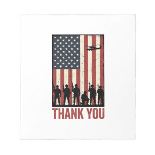 Dank Je Militair Amerikaans Vlag Shirt Ontwerp_1 Notitieblok