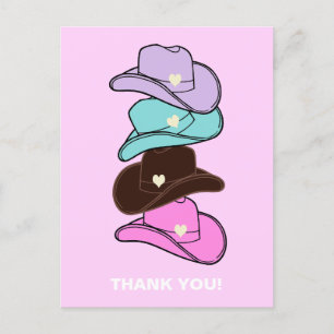 Dank Je Moderne Cowboyhoed Stapel Roze  Briefkaart