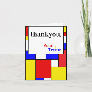 Dank je Moderne vette primaire kleuren Bedankkaart