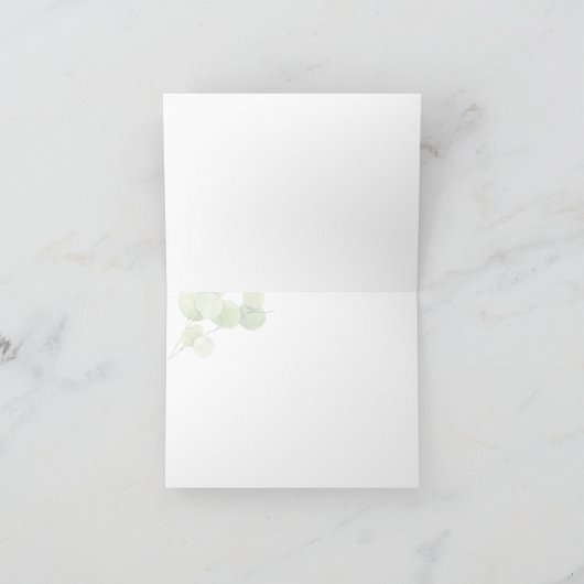 Dank je | Moderne voorjaars Eucalyptus Bedankkaart (Binnen)