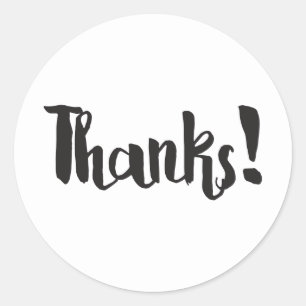 Dank je! Moderne Zwarte Vette Dikke Script Dank Je Ronde Sticker