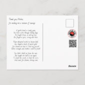 Dank je, Moeder Gedicht Briefkaart (Achterkant)