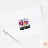 Dank je!  Moeder Hart Ballonnen Gelukkige Moederda Vierkante Sticker (Envelop)