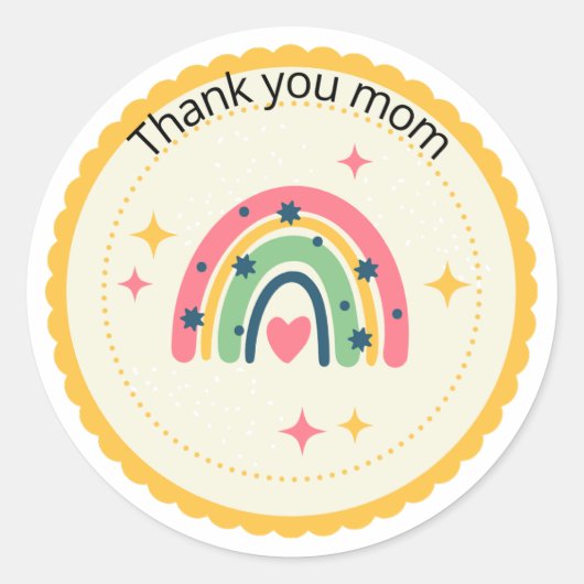 Dank je moeder ronde sticker (Voorkant)