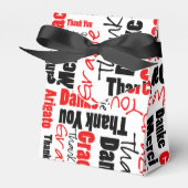 Dank je Multilingual Woord Collage Rood Zwart Bedankdoosjes (Voorkant Zijde)