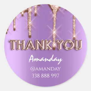 dank je Naam Drips Roos Instagra roos Bruids- Ronde Sticker