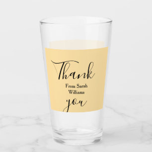 Dank je namens bruiloft geel Pastel boho Glas