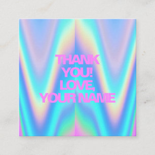 Dank je neon holografische eenhoorn roze tekst naa aanbevelingskaartje