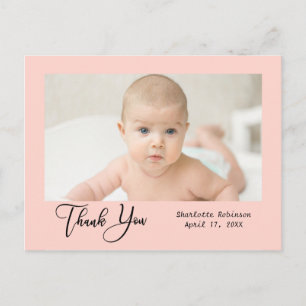 Dank je Nieuwe babyfoto Briefkaart