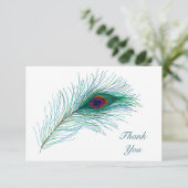 Dank je, notities, Peacock Feathers Bedankkaart (Staand voorkant)