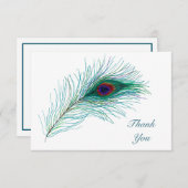 Dank je, notities, Peacock Feathers Bedankkaart (Voorkant / Achterkant)