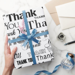 Dank je (op wit) cadeaupapier