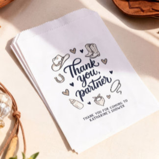 Dank je Partner Cowboy Baby Shower Favor Tas Bedankzakje