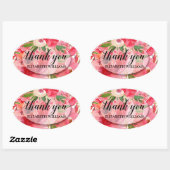 Dank je Pioenrozen Ovale Sticker (Vel)