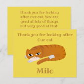 Dank je poes oppasser briefkaart (Voorkant / Achterkant)